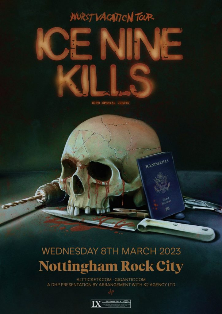Ice Nine Kills Rock City Nottingham Poster 2023